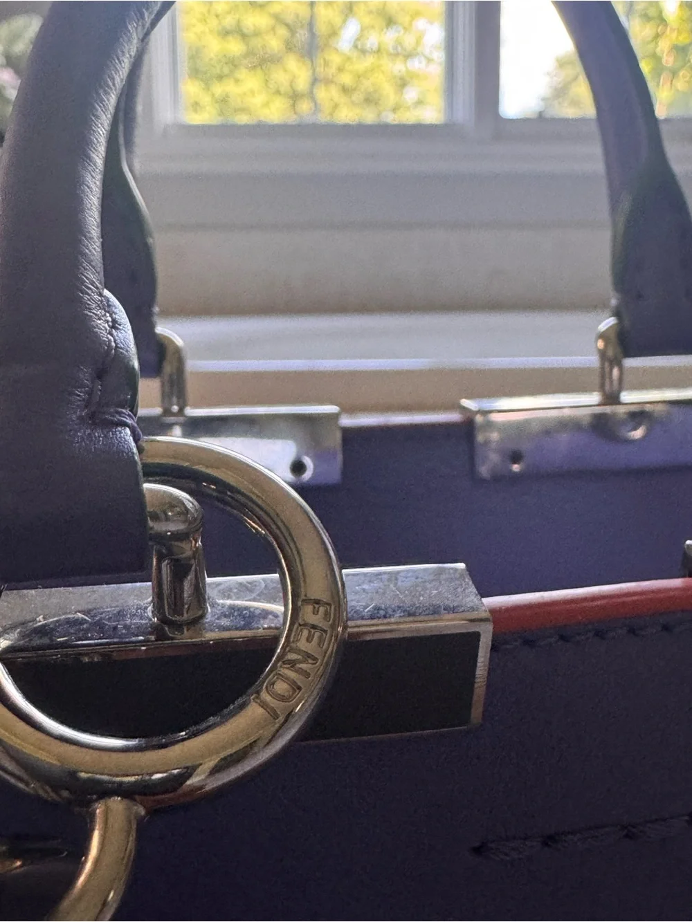 Fendi Purple Mini Satchel with Colorful Charm